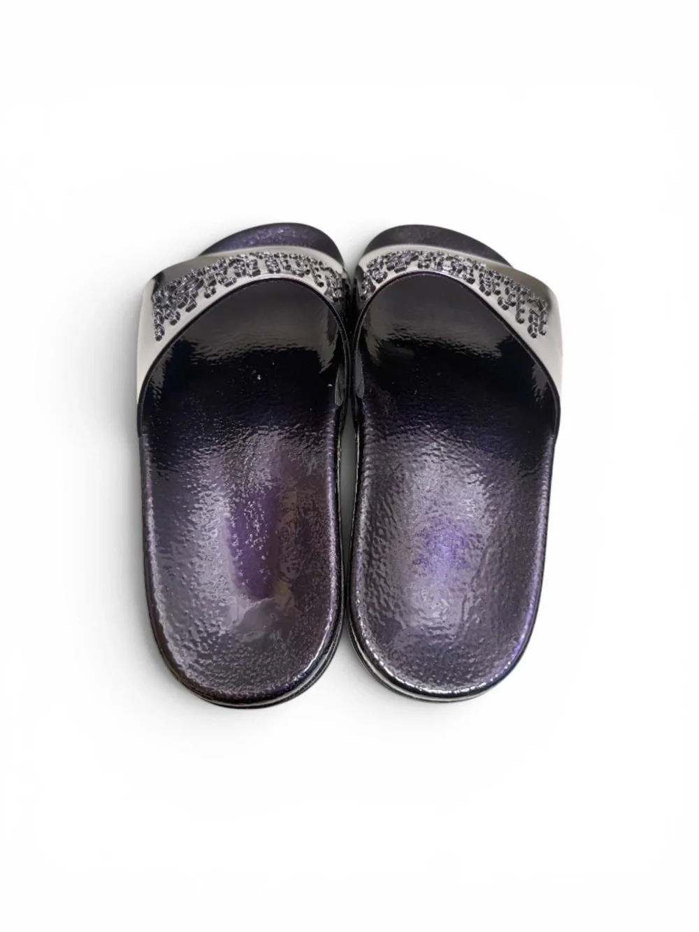 Maison Margiela Paris Logo Slide Sandals Metallic Purple EU 42 Made in Italy